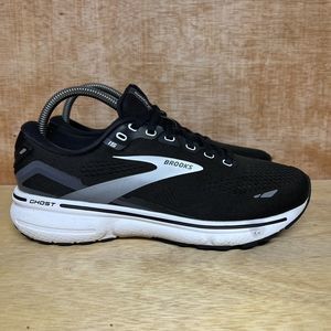 Brooks Ghost 15 Wide Low Black White Shoes Sneakers 1203801D012 Women Size 8.5